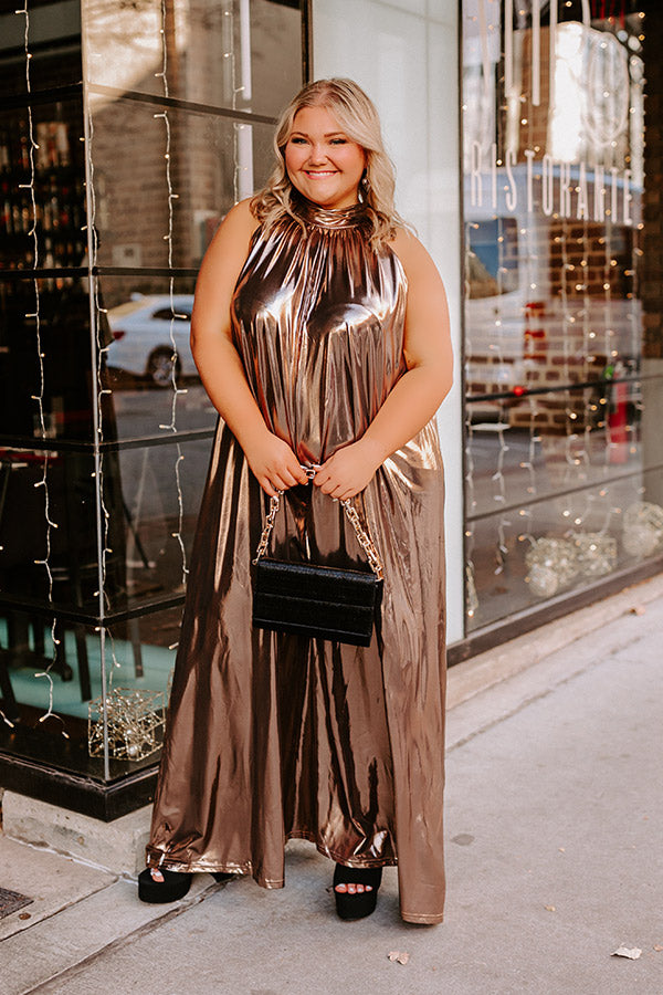 Amazing Views Metallic Jumpsuit Curves Image - 1