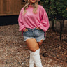 Easy To Style Ribbed Sweater Top in Pink Curves Image - 1