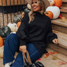 Easy To Style Ribbed Sweater Top in Black Curves Image - 1