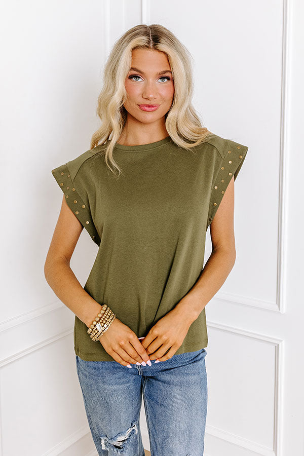 Good To Be Back Shift Top In Olive Image - 1