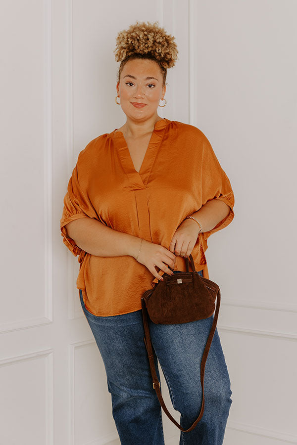 New To Town Shift Top In Camel Curves