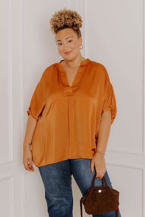 New To Town Shift Top In Camel Curves Image - 3