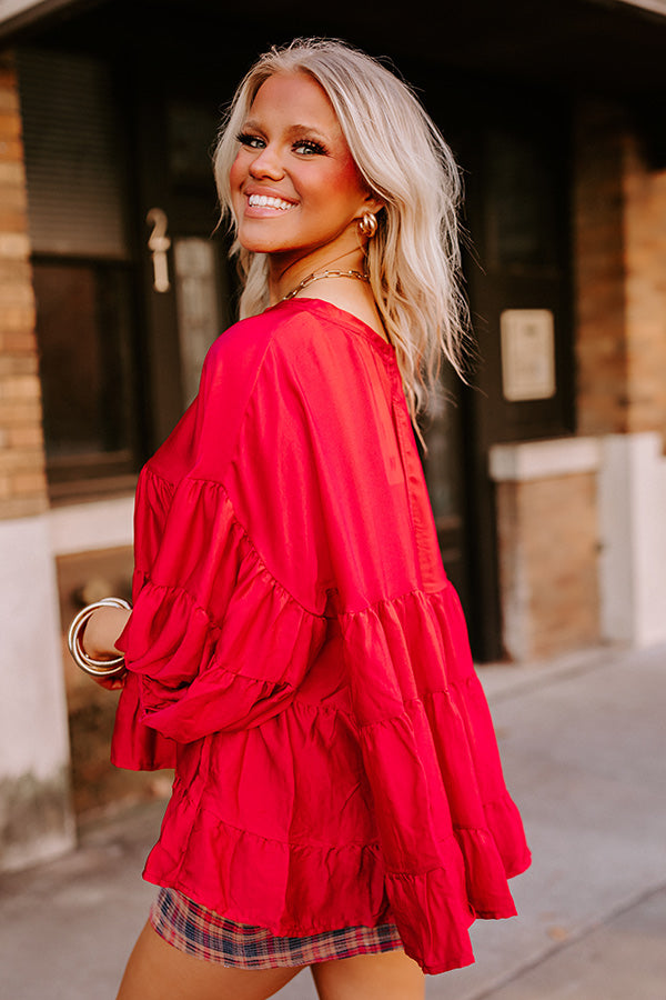 Swish And Sway Satin Top in Wine Image - 4