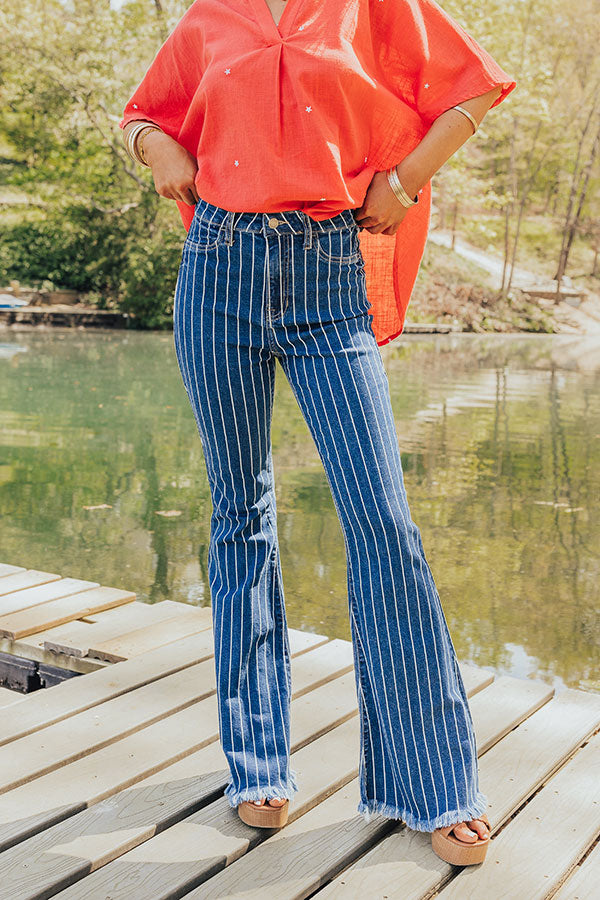 The Stevie High Waist Stripe Flare Image - 2