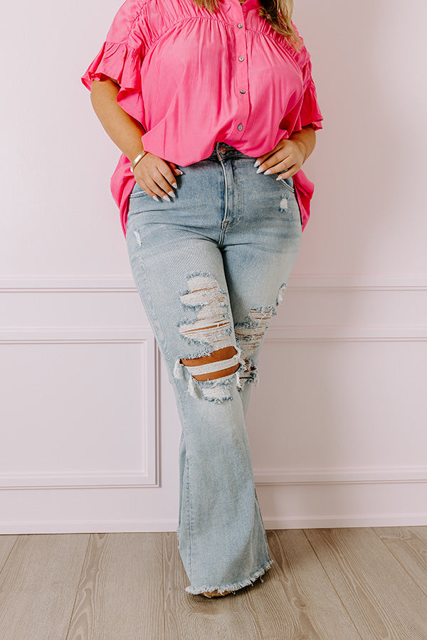Risen The Aubree High Waist Distressed Flare Curves Image - 1