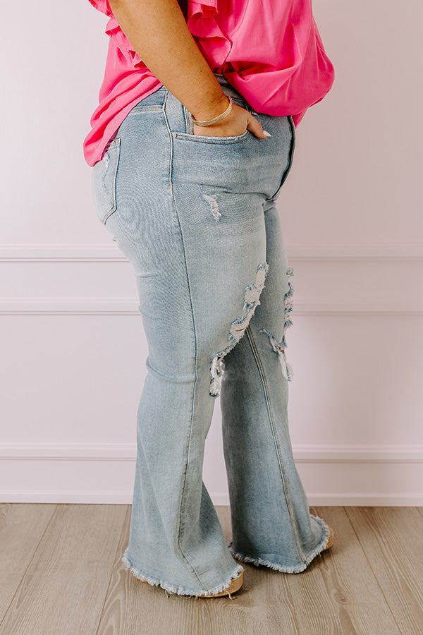 Risen The Aubree High Waist Distressed Flare Curves Image - 2