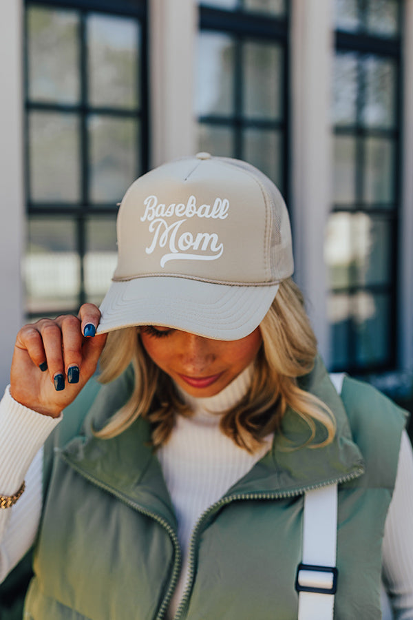 Baseball Mom Trucker Hat Image - 1