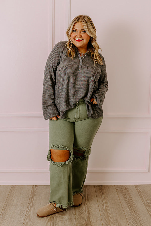 Risen The Eras High Waist Distressed Jean in Pear Curves Image - 2