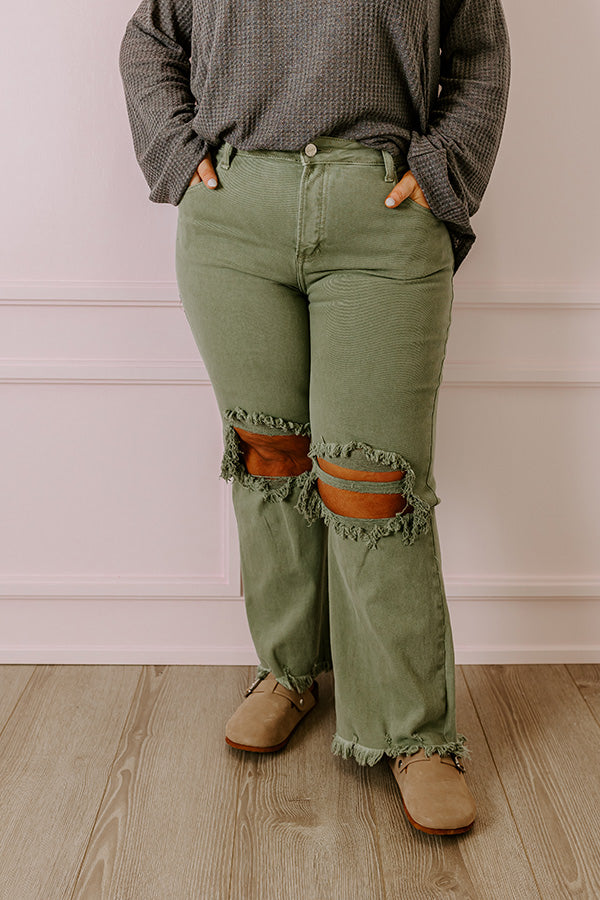 Risen The Eras High Waist Distressed Jean in Pear Curves Image - 1