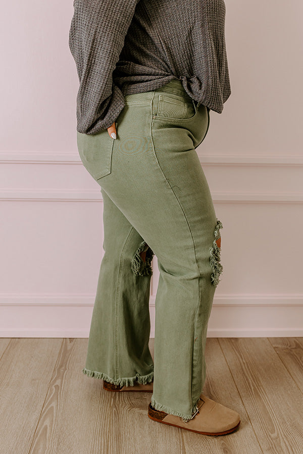 Risen The Eras High Waist Distressed Jean in Pear Curves Image - 3