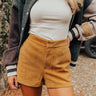 Halftime Happy Hour High Waist Shorts in Mustard Image - 1