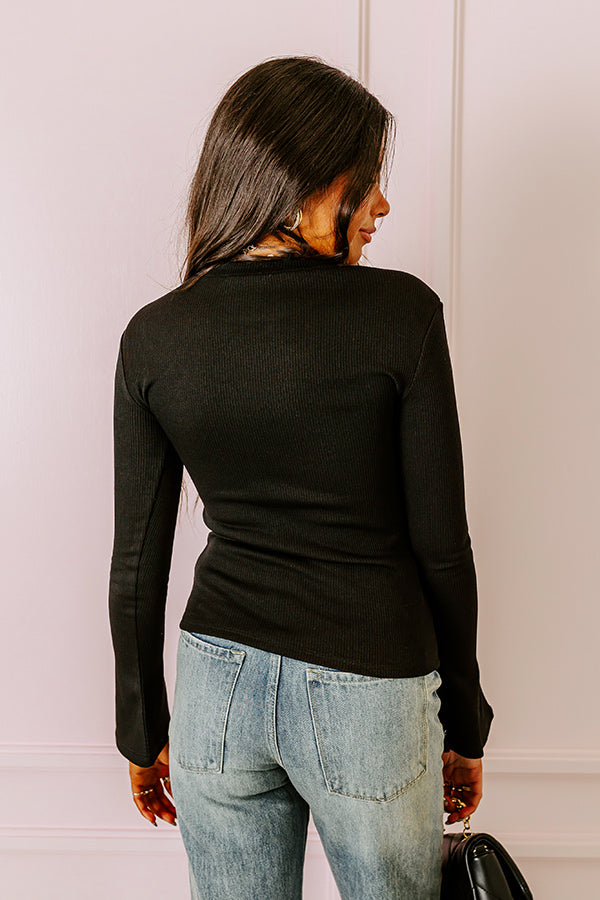 Rare Dream Ribbed Top In Black Image - 3