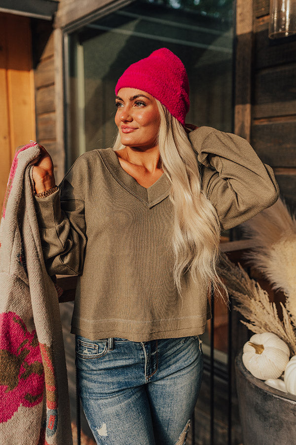 Venture Out Knit Top In Sage