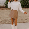 Cocktail Club Faux Leather Skort in Mocha Image - 1