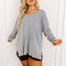 Fall Latte Shift Sweater in Grey Curves Image - 1