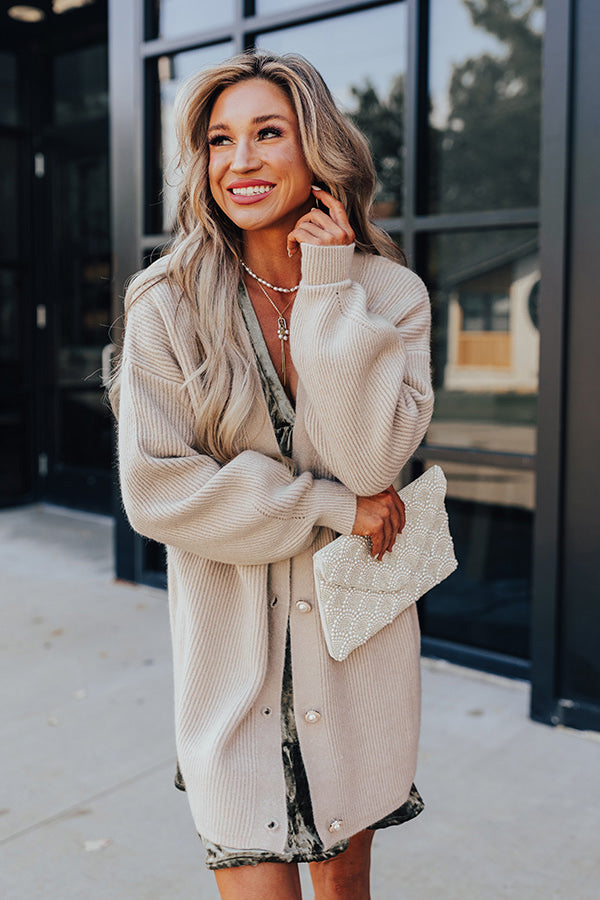 Swift And Chic Cardigan In Taupe