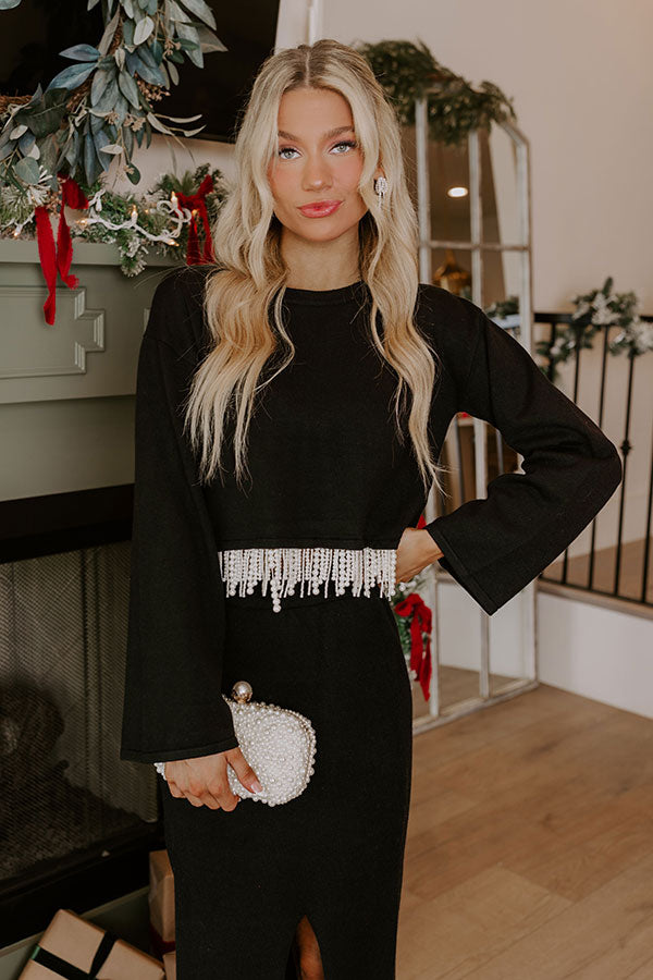 Daring Stares Pearl Fringe Sweater Top Image - 1