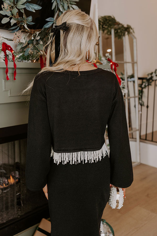 Daring Stares Pearl Fringe Sweater Top Image - 4