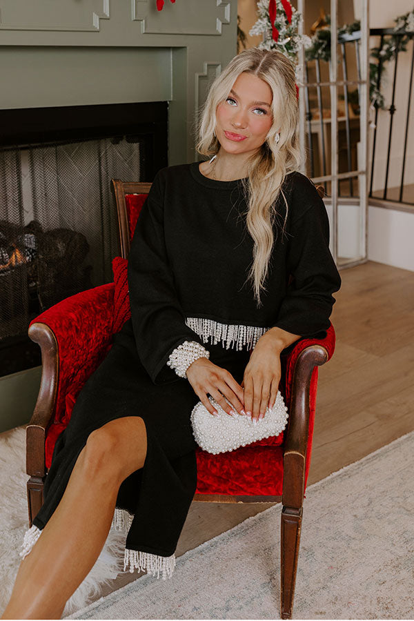 Daring Stares Pearl Fringe Sweater Top Image - 5