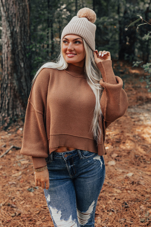 Autumn Charm Knit Sweater In Camel Image - 1