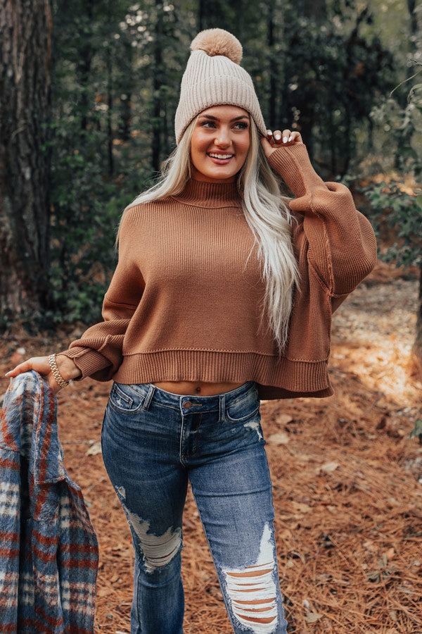 Autumn Charm Knit Sweater In Camel Image - 2