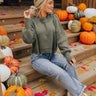 Autumn Charm Knit Sweater In Olive Image - 1