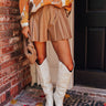 Fate Would Have It High Waist Faux Leather Shorts in Iced Mocha Image - 1