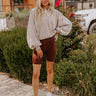 Sporty Spice Butter Soft High Waist Biker Shorts In Chocolate Image - 1
