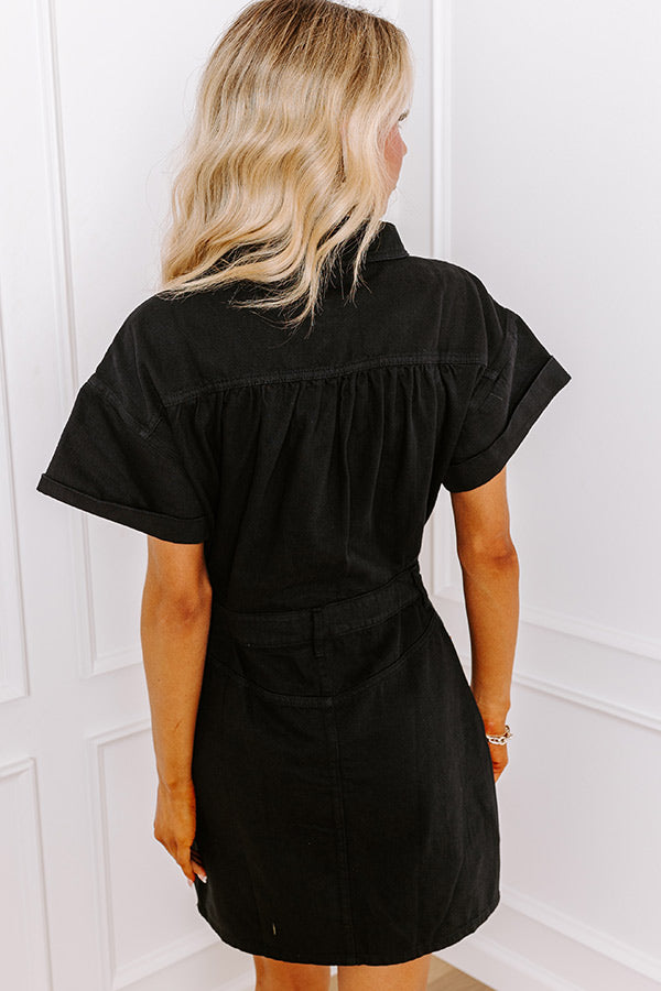 Bring On The Weekend Denim Dress In Black Image - 2