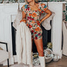 Cute Energy Floral Romper in Beige Image - 1