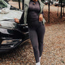 Sporty Spice Butter Soft High Waist Legging In Charcoal Image - 1