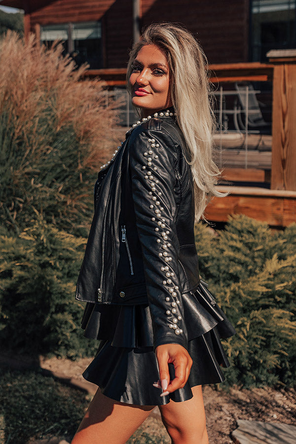 Love At Last Faux Leather Pearl Jacket Image - 3
