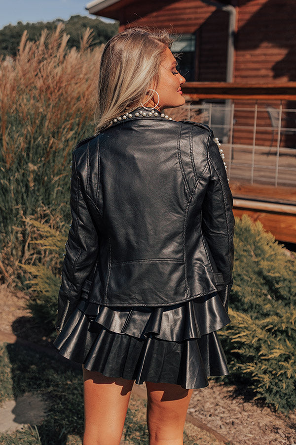 Love At Last Faux Leather Pearl Jacket Image - 4