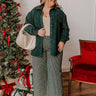 On My Mind Corduroy Button Up In Forest Curves Image - 1