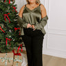 Lost In A Novel Satin Tank In Army Green Curves Image - 1