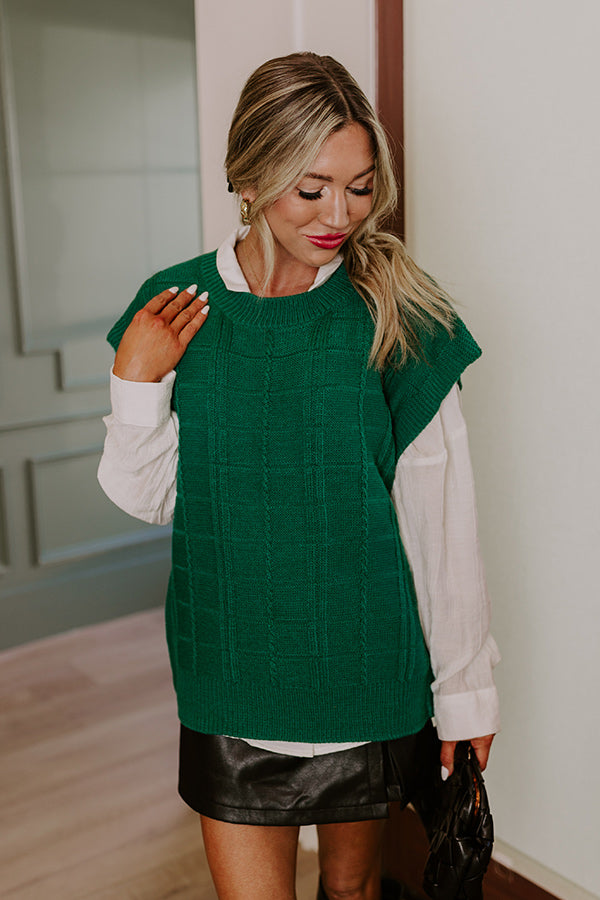Venice Vision Sweater Top In Hunter Green Image - 2