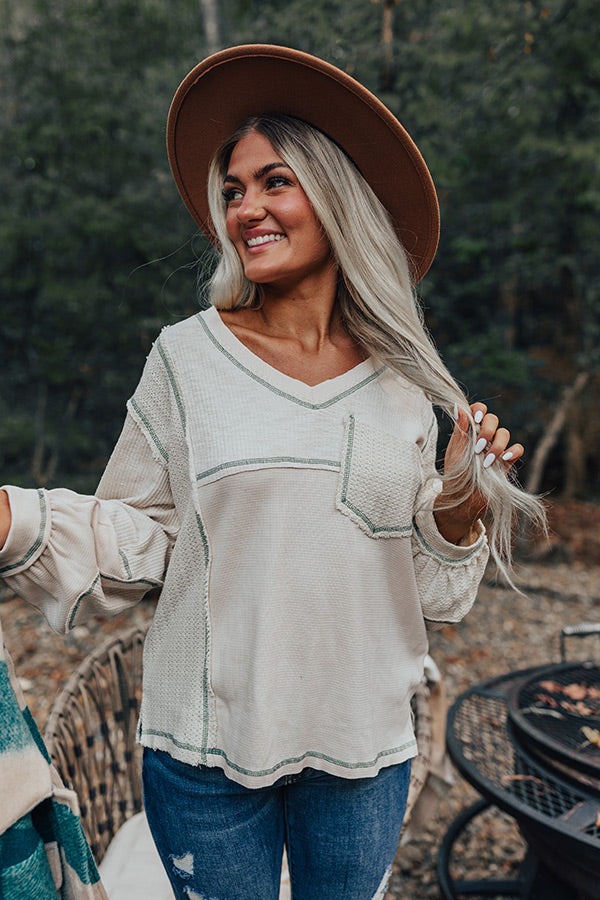 Manifest It Waffle Knit Top Image - 1