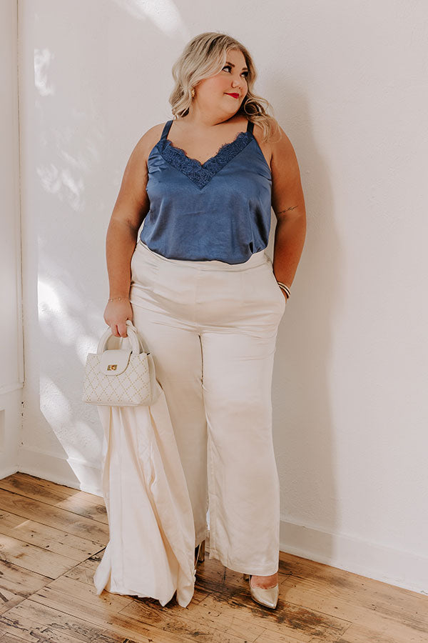 Lost In A Novel Satin Tank In Riverside Curves Image - 2