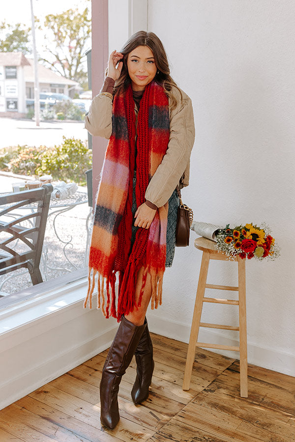 Early Start Knit Scarf In Rust Image - 1