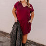 Back To Basics T-Shirt Dress In Wine Curves Image - 1