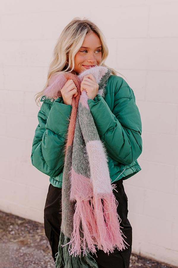 Cozier Than Most Eyelash Knit Scarf In Teal Image - 1