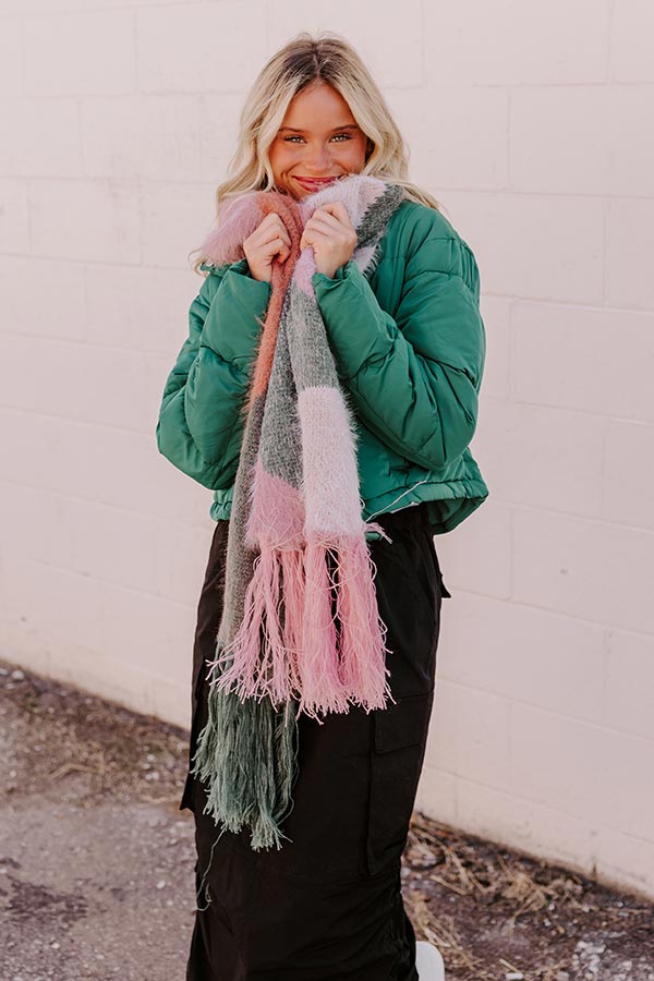 Cozier Than Most Eyelash Knit Scarf In Teal Image - 2