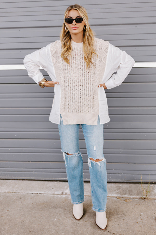 Cinnamon Lane Cable Knit Sweater Top Image - 2