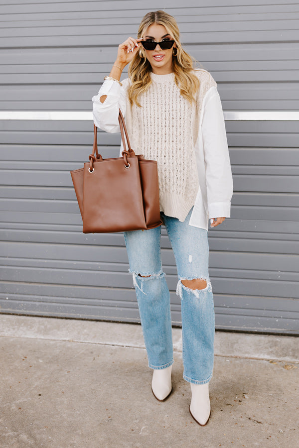 Cinnamon Lane Cable Knit Sweater Top Image - 1