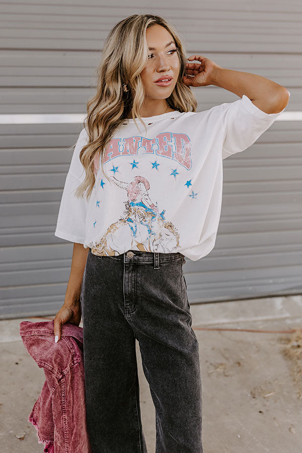 Wanted Cowboy Distressed Graphic Tee
