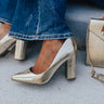 The Ariadne Metallic Heel In Gold Image - 1