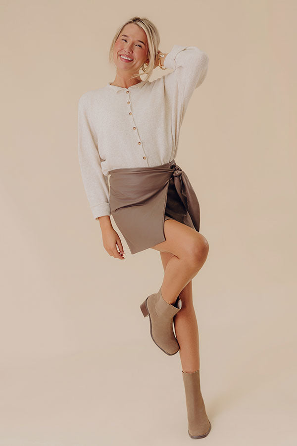 Roaming The City Faux Leather Skirt