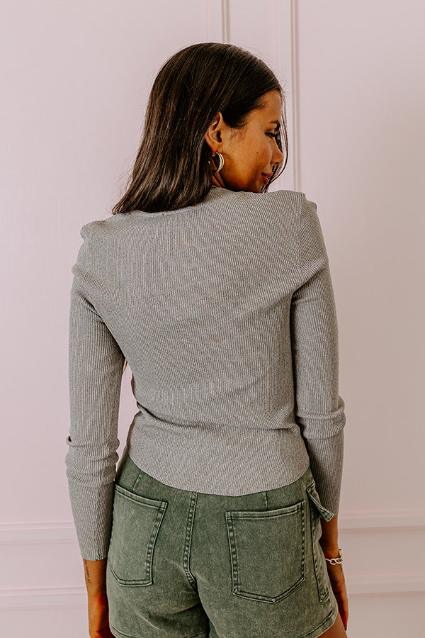 Original Dream Knit Top In Grey Image - 4