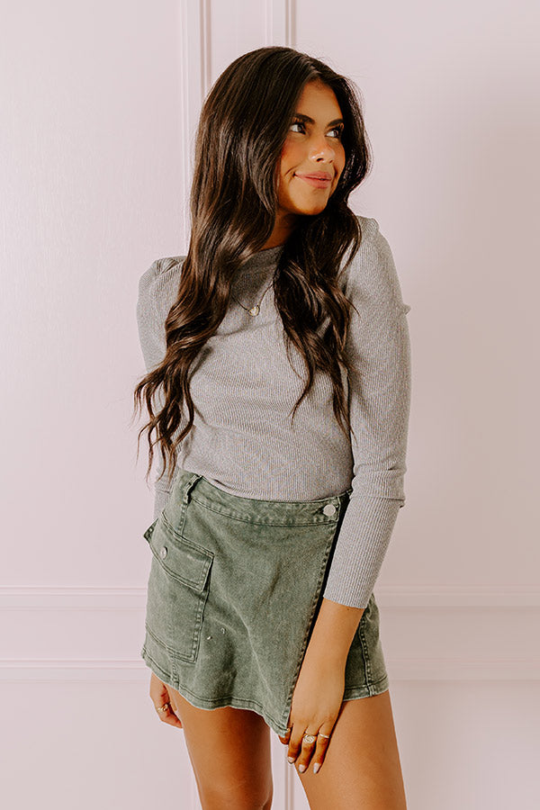 Original Dream Knit Top In Grey Image - 1