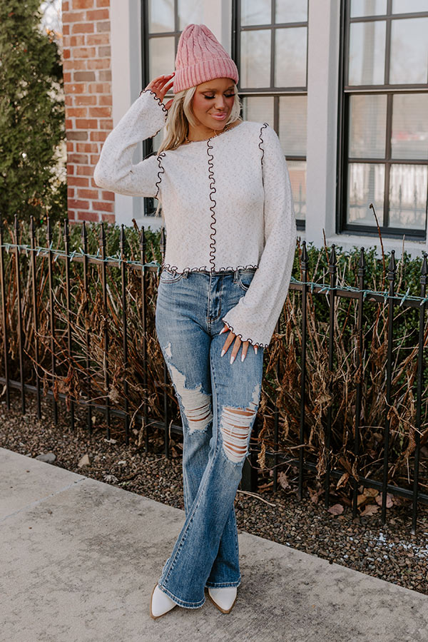 Moving Too Fast Knit Top In Ivory Image - 5